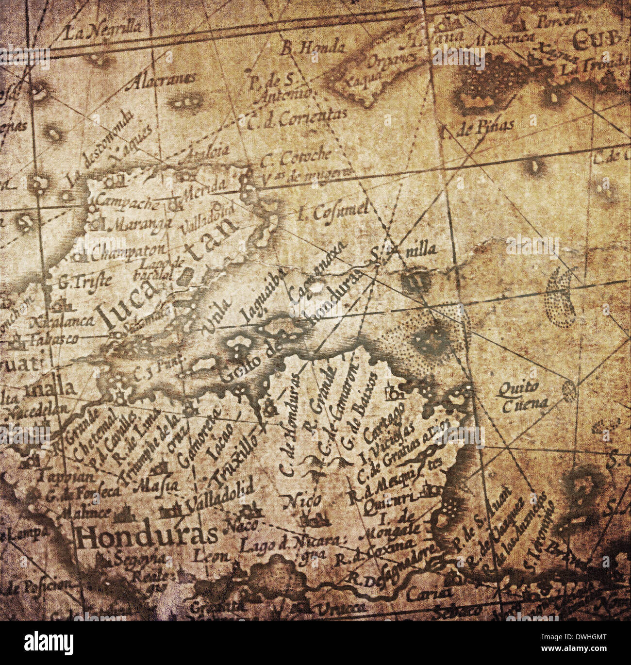 Hintergrund der alten map Stockfoto