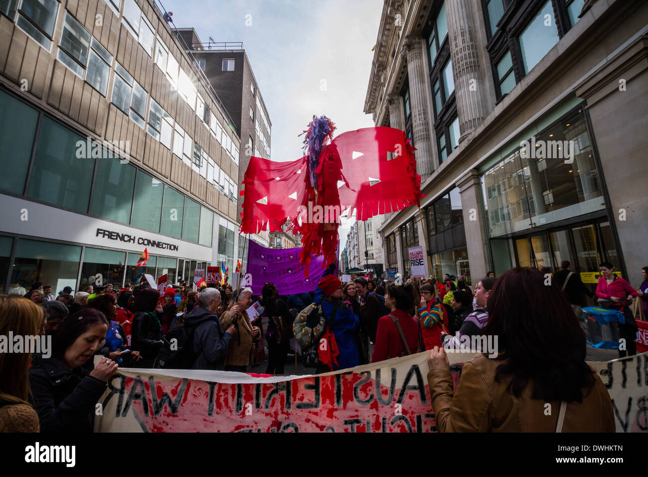 Internationaler Frauentag Tag Millionen Frauen steigen März in London Stockfoto