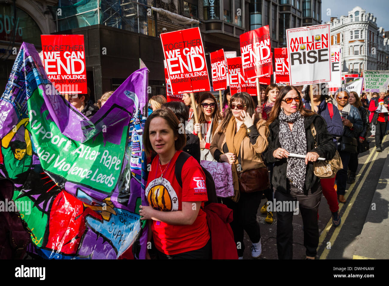 Internationaler Frauentag Tag Millionen Frauen steigen März in London Stockfoto
