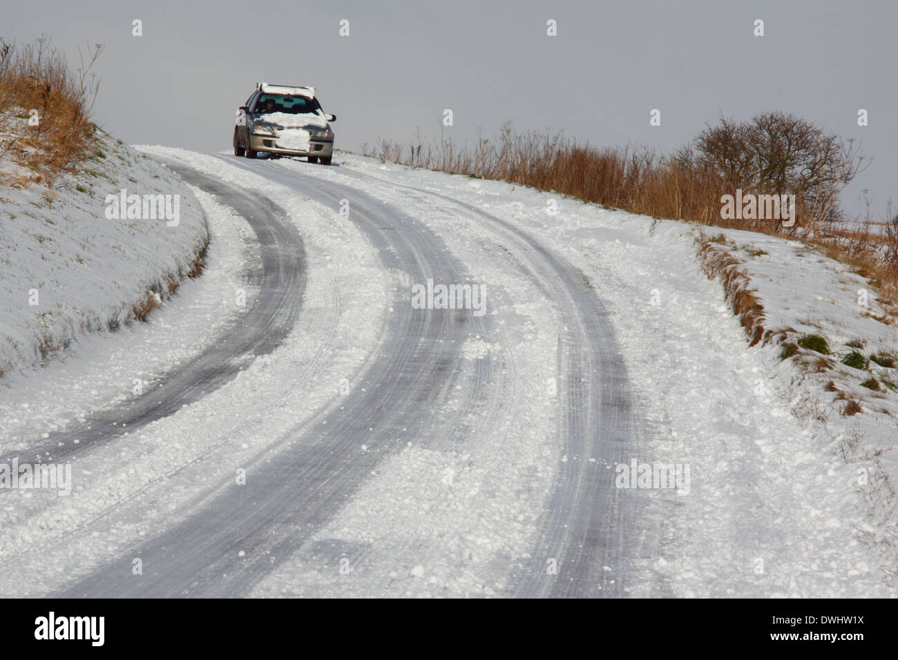 Winter in der Landschaft von North Yorkshire im Norden Englands fahren Stockfoto