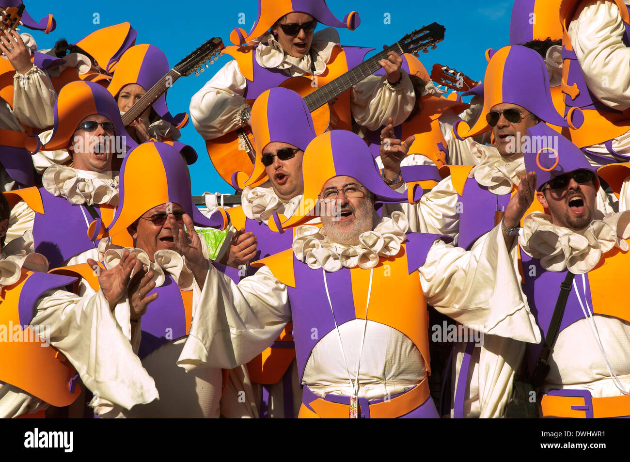 Karneval, Chor "periquituliqui", Cadiz, Andalusien, Spanien, Europa Stockfoto