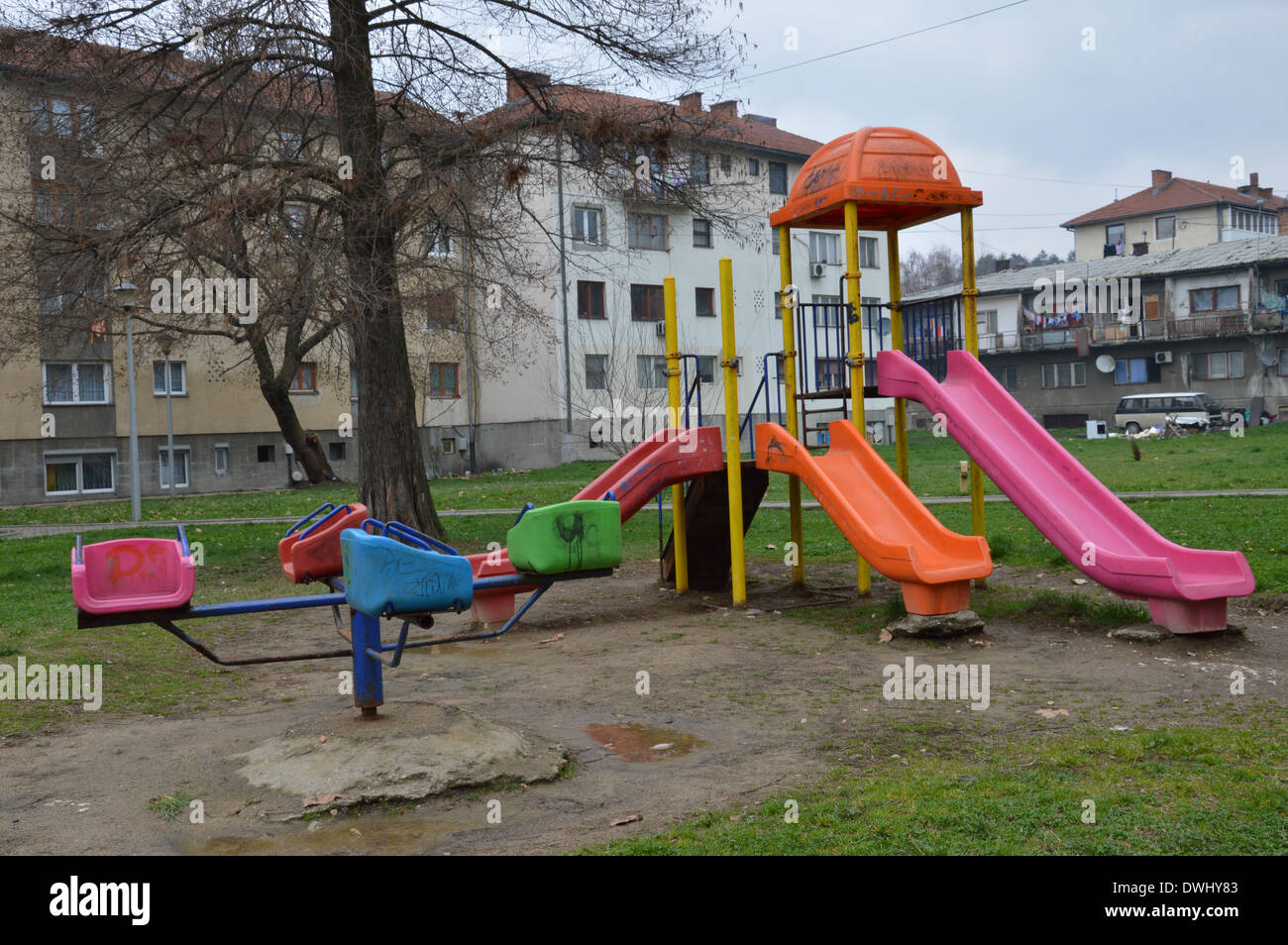 Spielplätze für Kinder des Parks in der Stadt Stockfoto