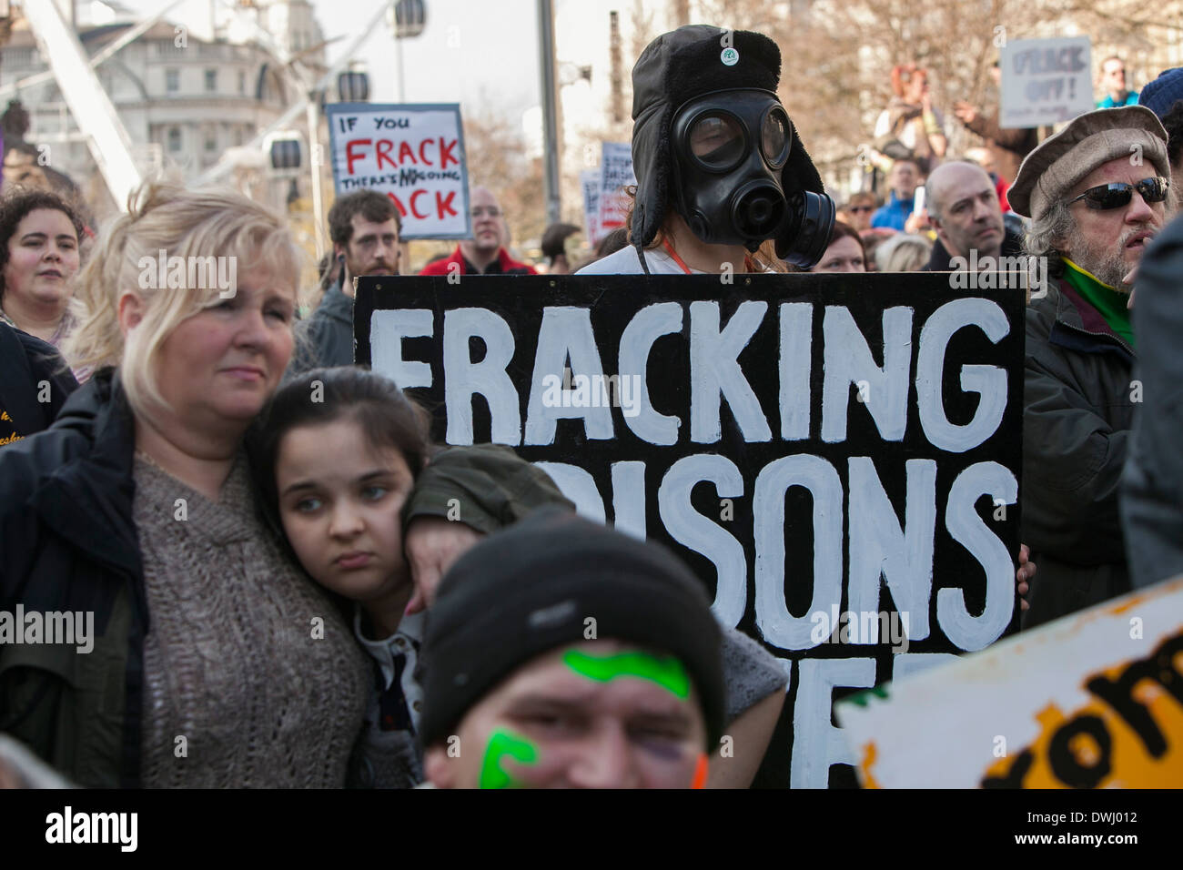 Anti-Fracking-Demonstration in Manchester. Stockfoto