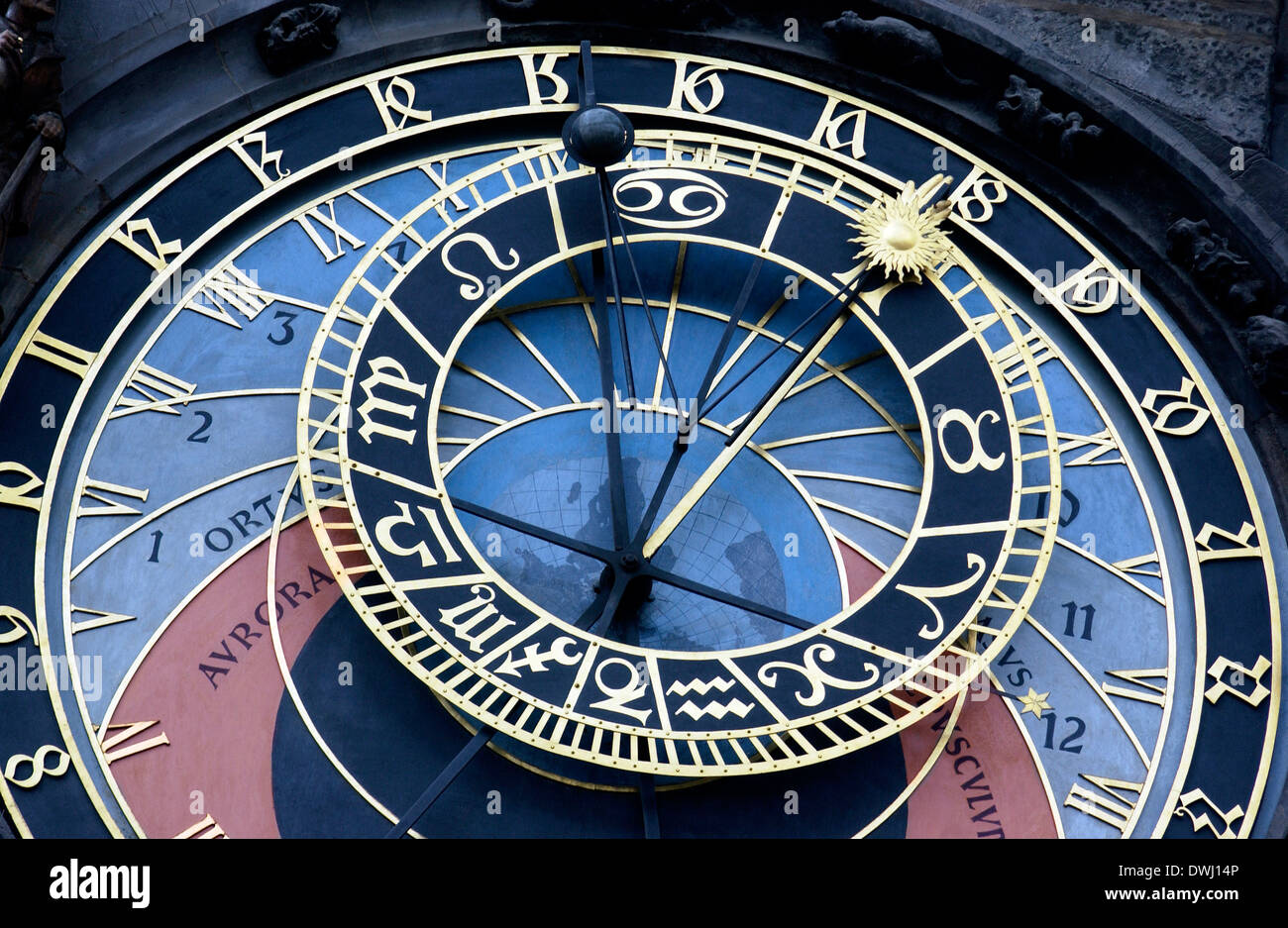 Die astronomische Uhr in Prag in der Tschechischen Republik Stockfoto