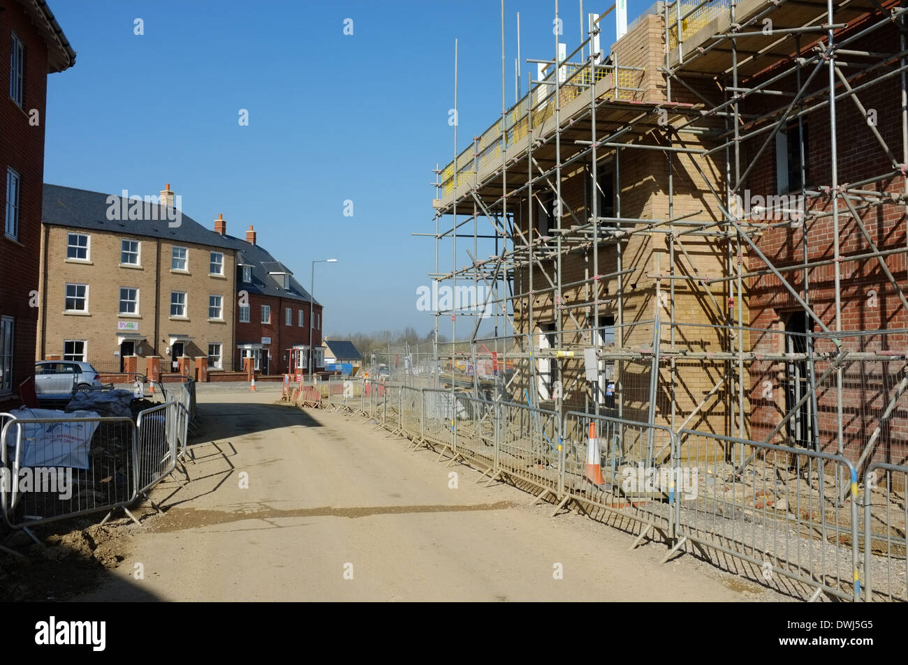 Hausbau auf Grünflächen in North Buckinghamshire, England Großbritannien Stockfoto