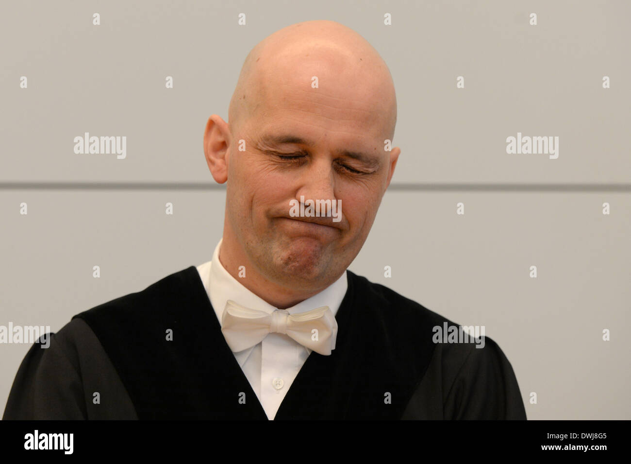 München, Deutschland. 10. März 2014. Vorsitzende Richter Rupert Heindl im Gerichtssaal 134 im München, Deutschland. 10. März 2014. Vorsitzende Richter Rupert Heindl im Gerichtssaal 134 im