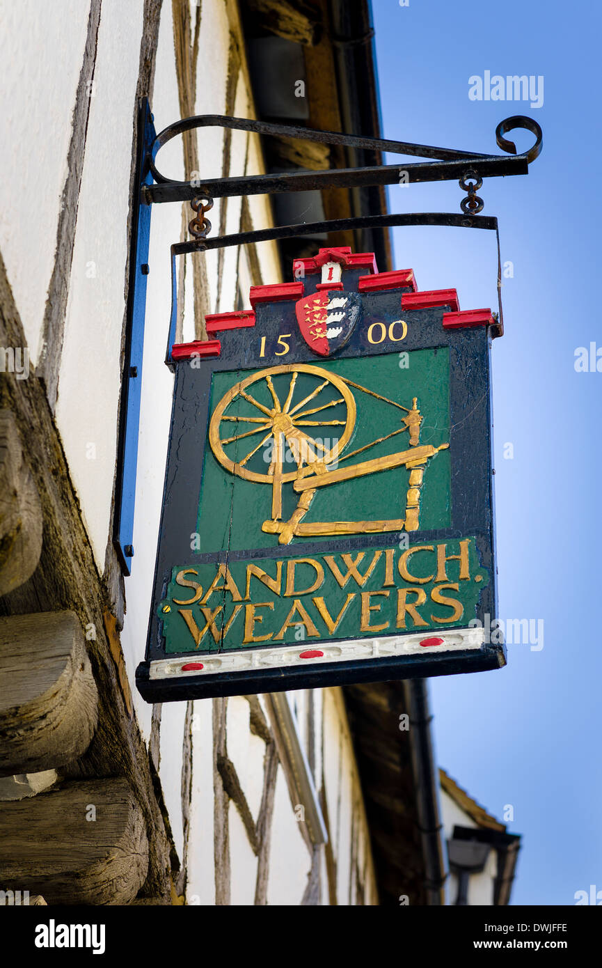 Sandwich-Weber Gilde Schild hängen in der Stadt Sandwich UK Stockfoto