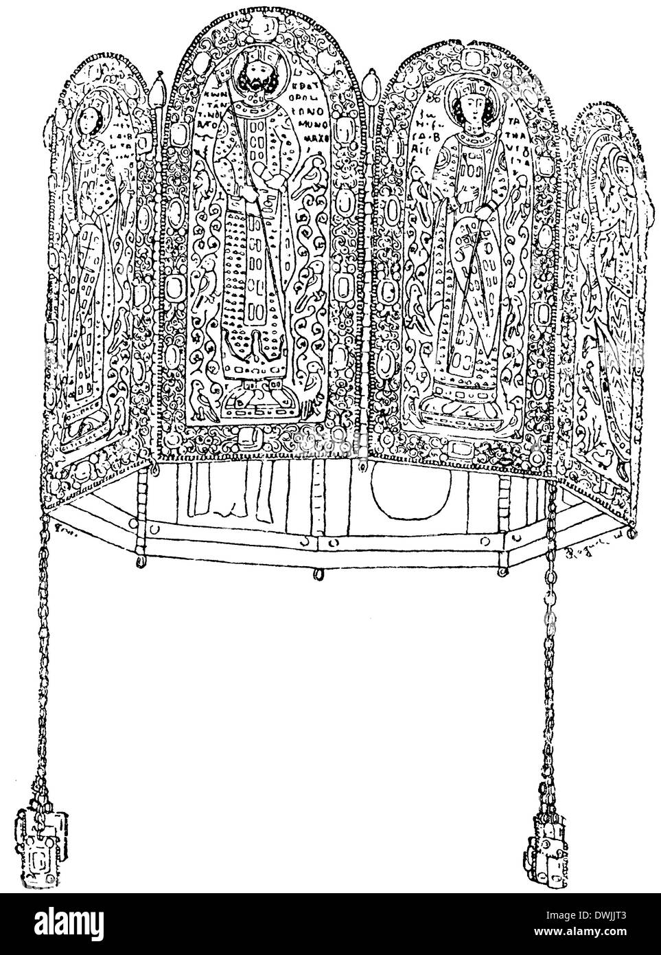 Byzantinische Kaiserkrone Stockfoto