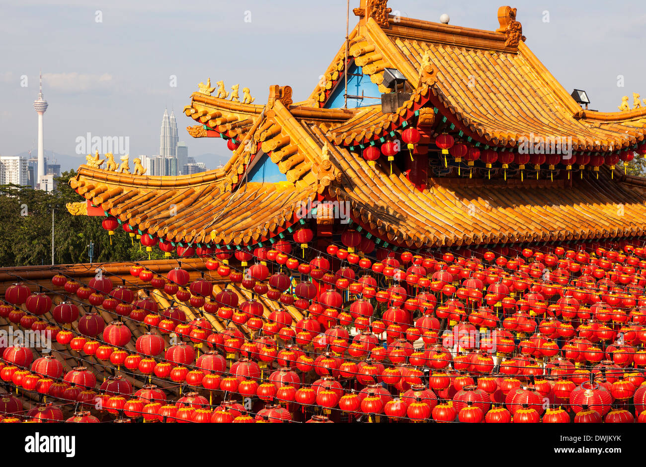 Thean Hou Tempel in Kuala Lumpur während Chinesisch Neujahr, Malaysia Stockfoto