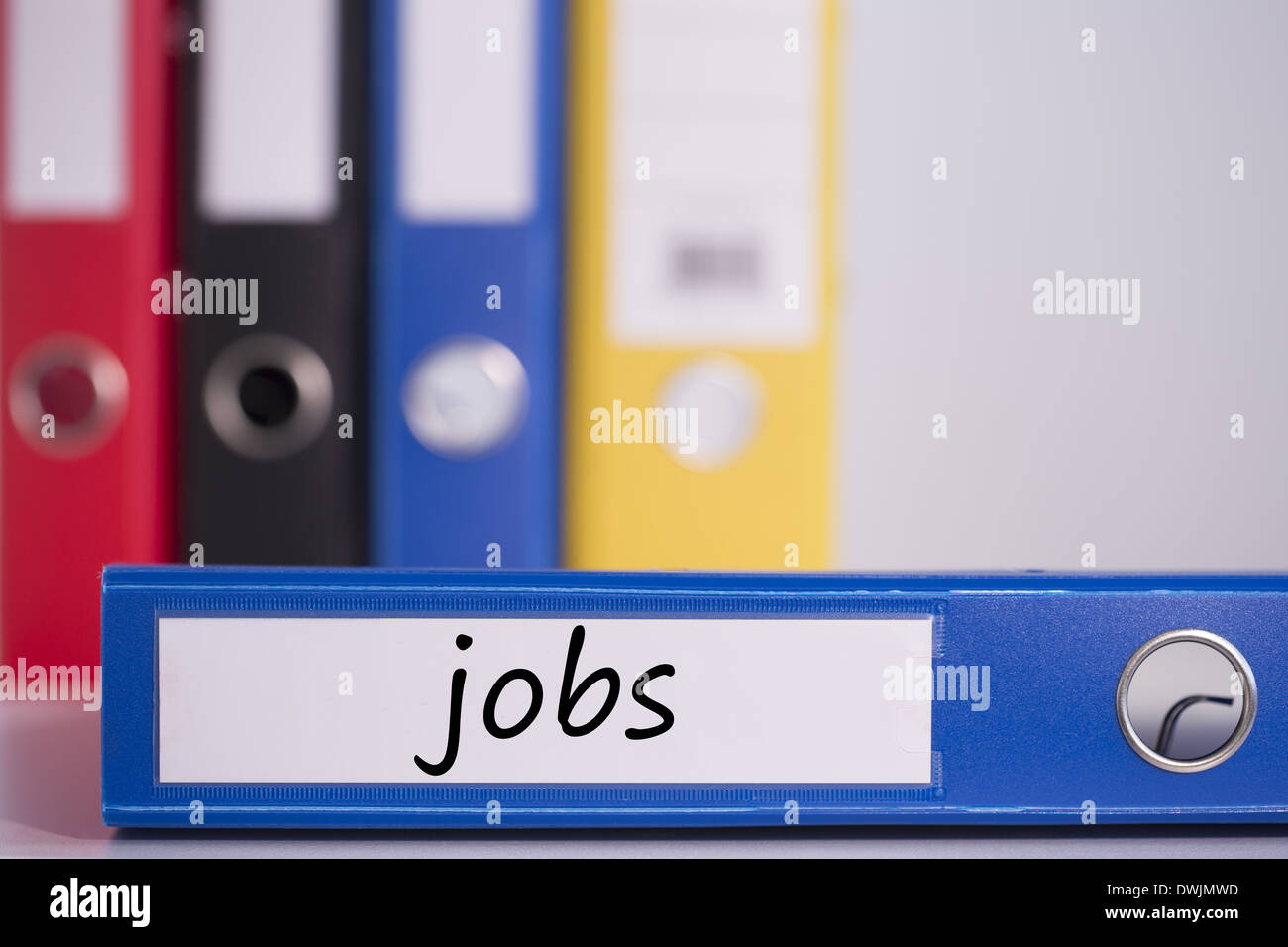 Jobs auf blau Business binder Stockfoto