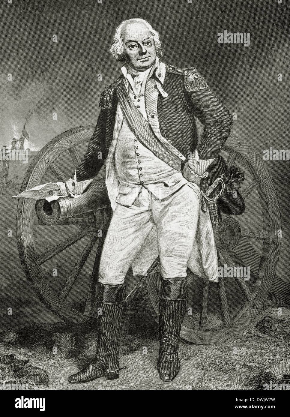 Benjamin Lincoln (1733-1810). Amerikanischer Offizier. Gravur. des 19. Jahrhunderts. Stockfoto