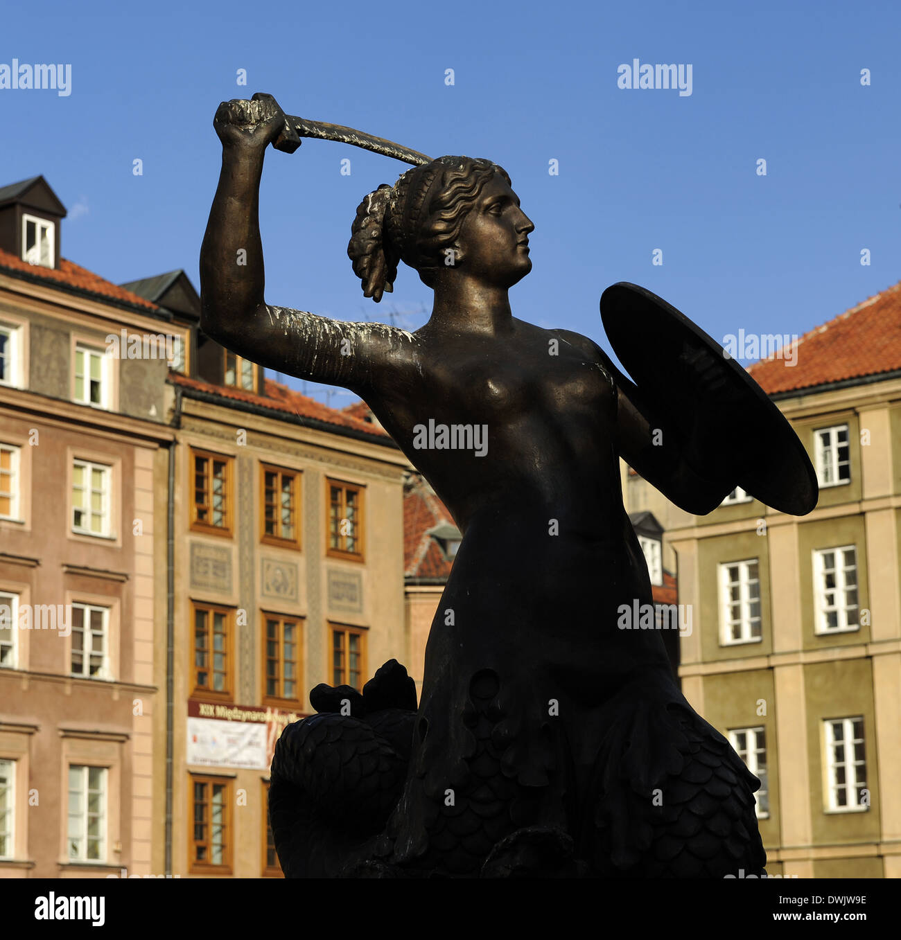 Polen. Warschau. Marktplatz. Warschau Nixe, 1855, von Konstanty Hegel (1799-1876). Stockfoto