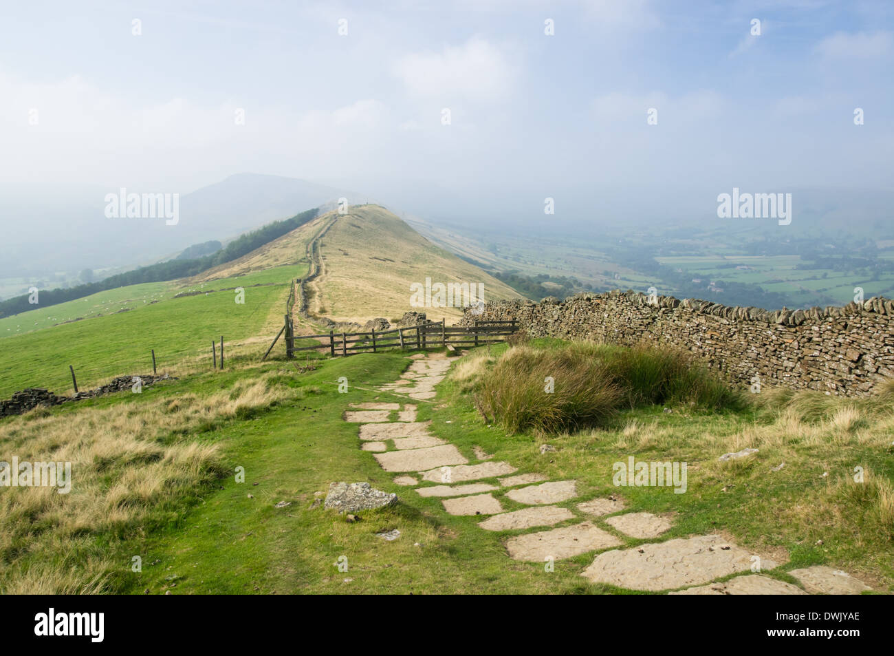 Der Great Ridge Fußweg im Peak District National Park Derbyshire England Großbritannien Stockfoto