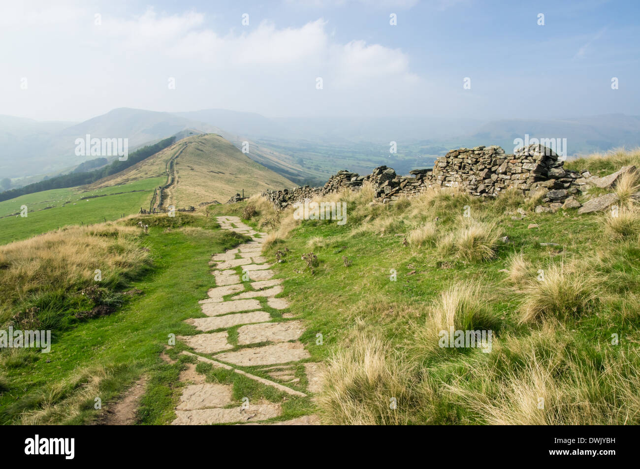 Der Great Ridge Fußweg im Peak District National Park Derbyshire England Großbritannien Stockfoto