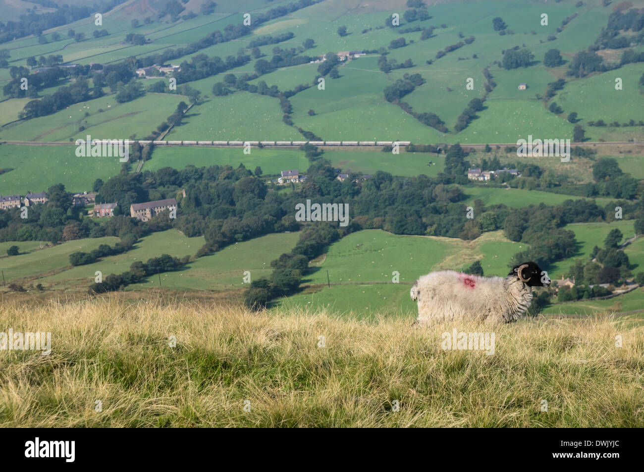 Blick auf das Tal Edale aus Lose Hill in der Peak District Nationalpark Derbyshire England Vereinigtes Königreich UK Stockfoto