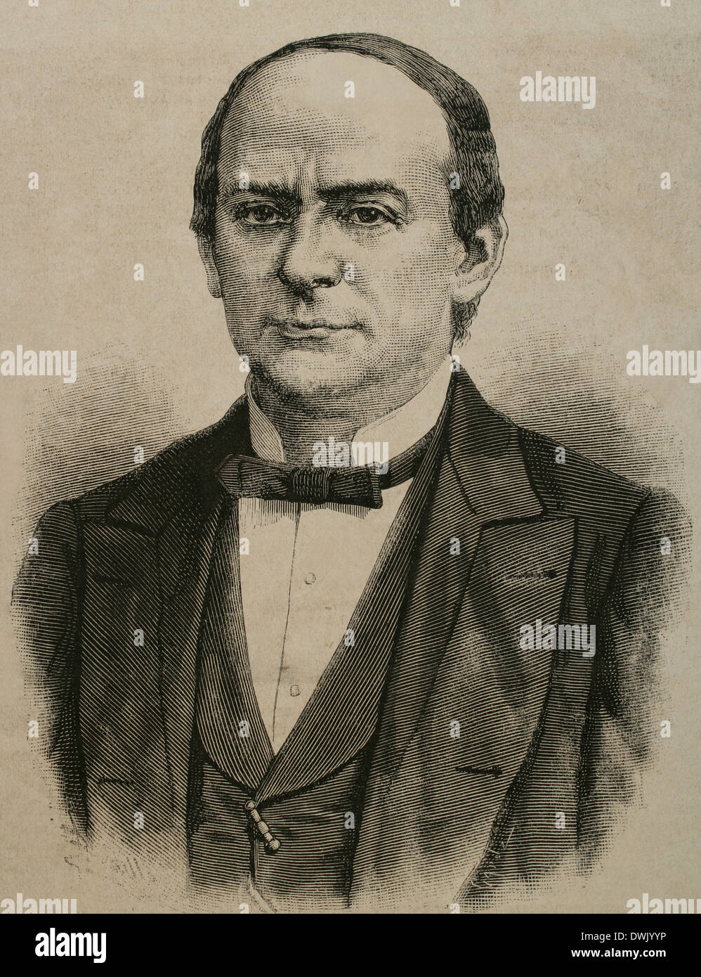 Sebastian Lerdo de Tejada (1823-1889). Jurist und liberaler Präsident von Mexiko. Gravur. Stockfoto