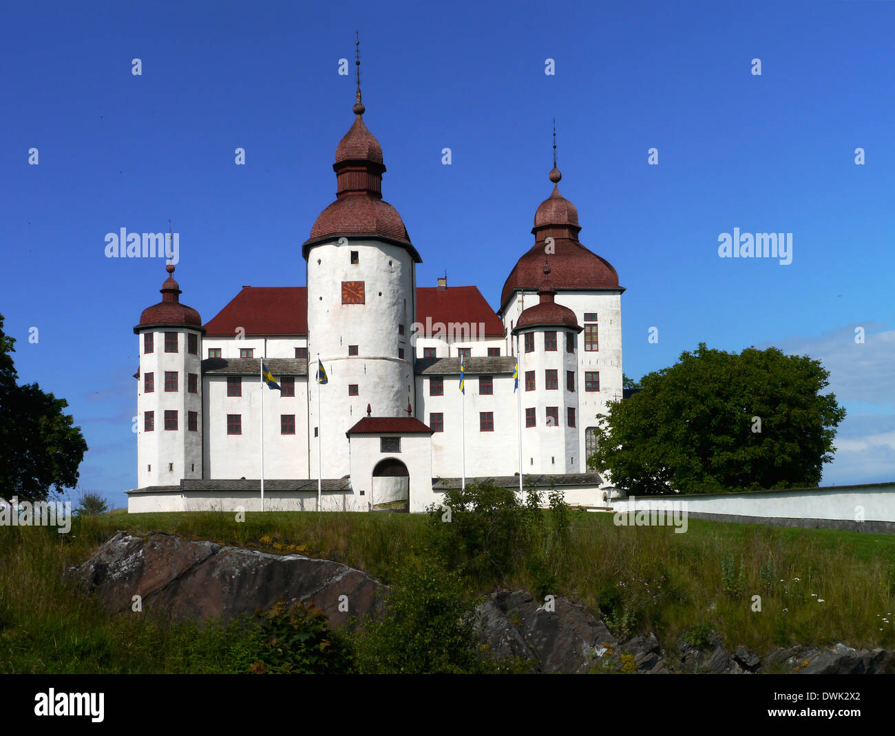 Läckö Schloss (Läckö Slott) auf Westschwedens Insel im See Vänern, Västra Götalands Län, Västergötland, Schweden Stockfoto