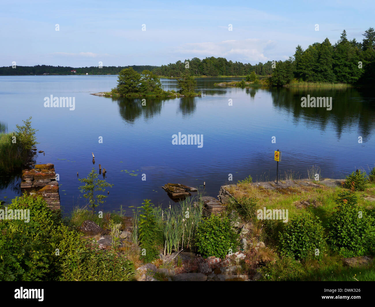 der Dalsland-Kanal in der Nähe von Håverud, Västra Götalands Län, Dalsland, Schweden Stockfoto