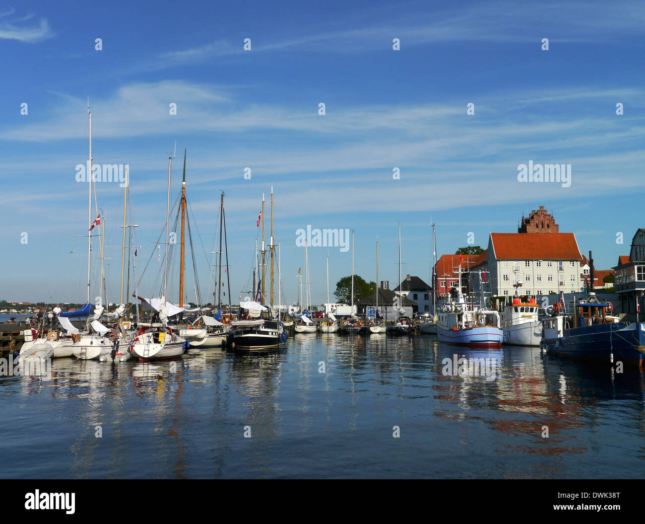 Hafen von Middelfart, Fünen, Dänemark Stockfoto
