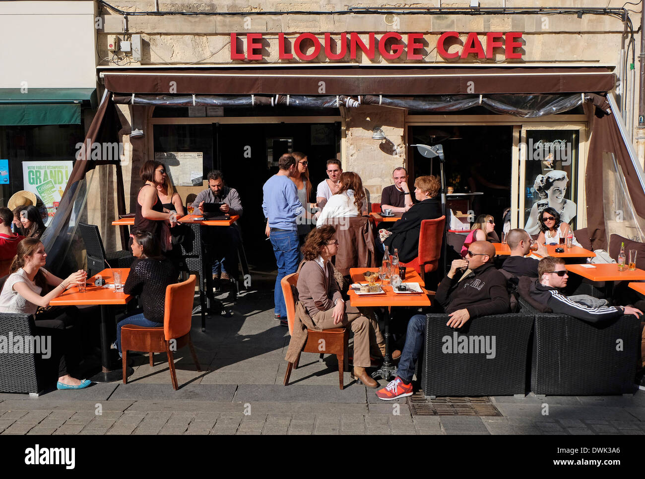le Lounge Café, Caen, Normandie, Frankreich Stockfoto
