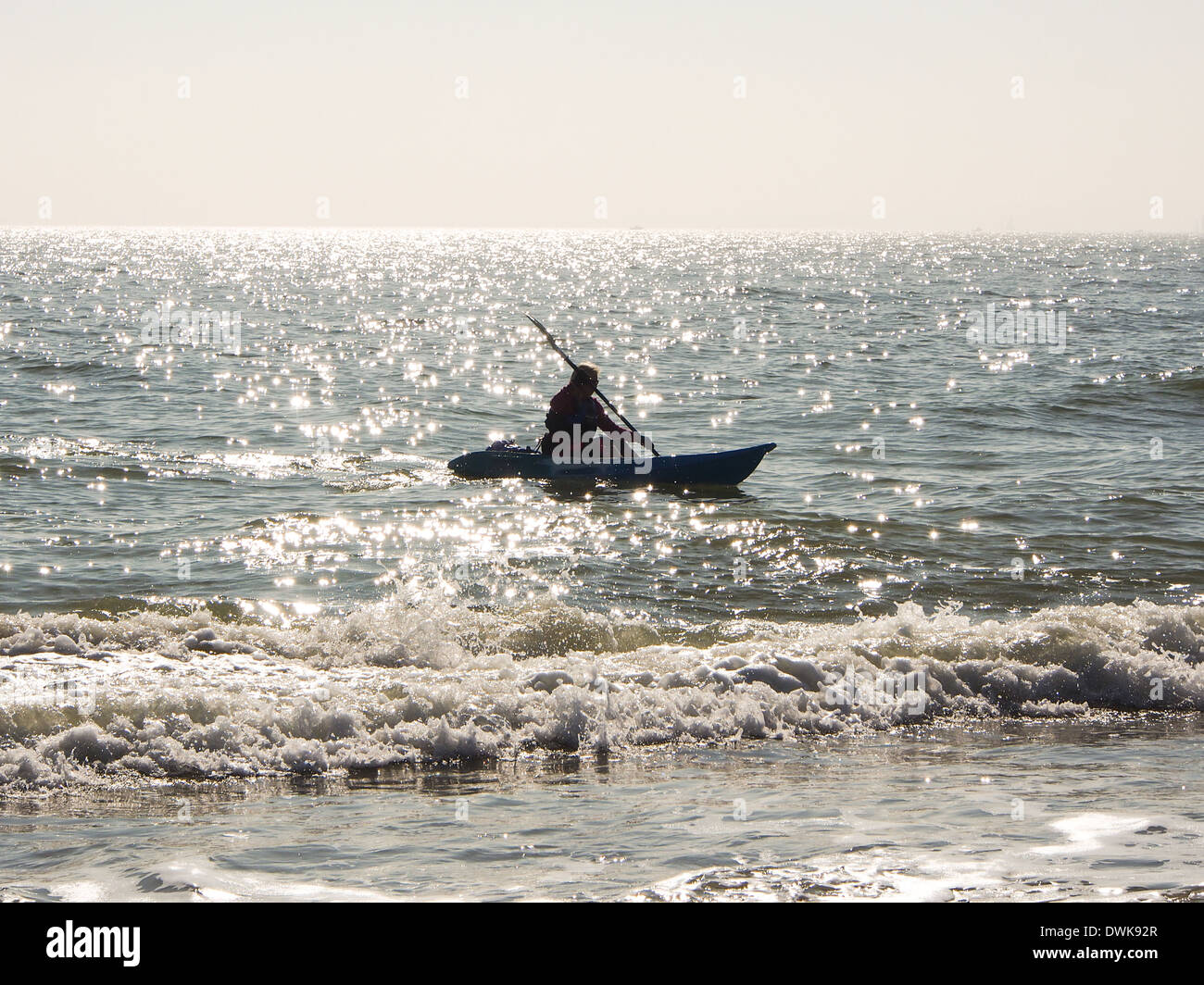 Ein Meer Kajak im Solent, england Stockfoto