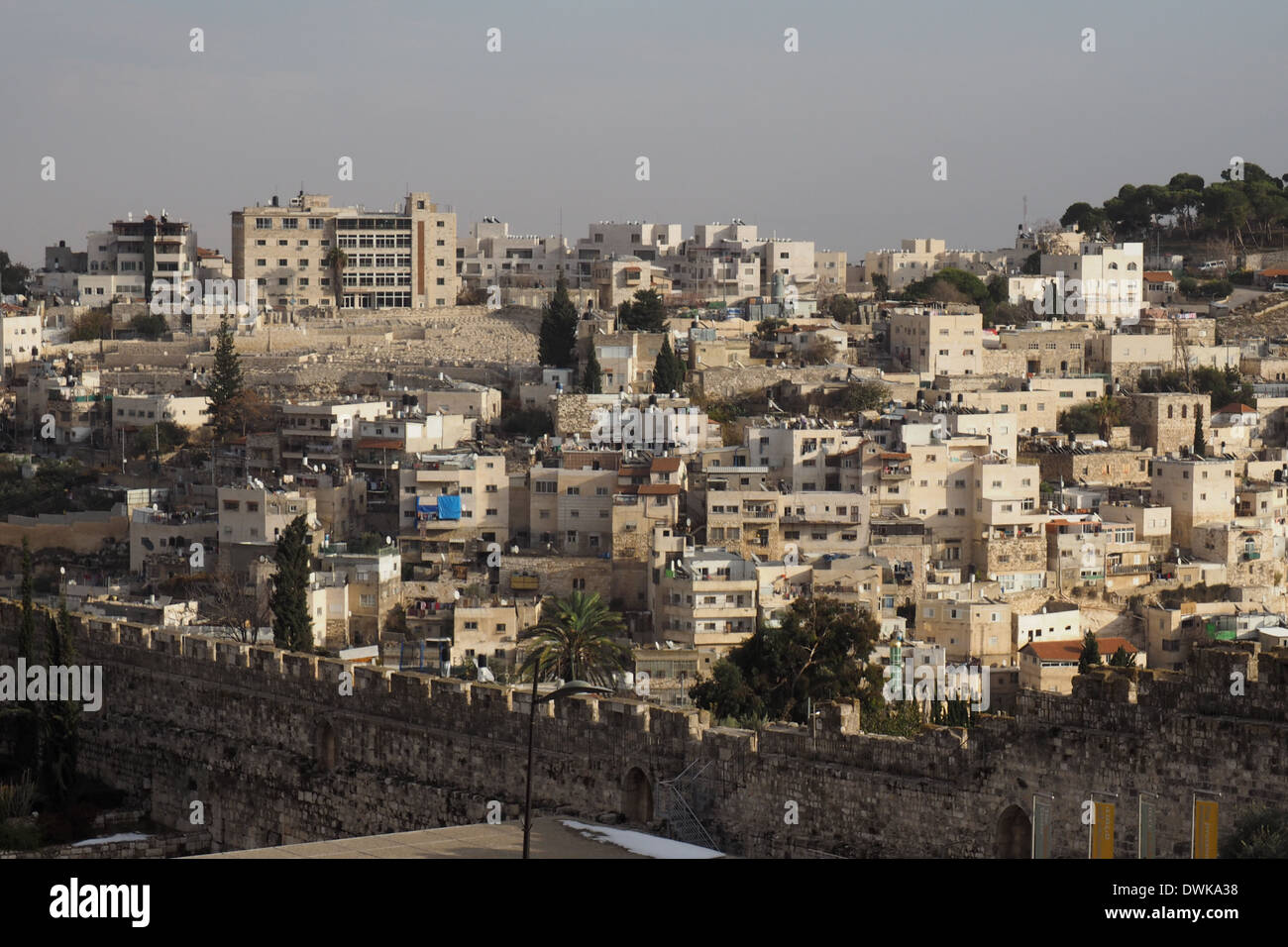 Foto von Ost-Jerusalem entnommen innerhalb der Stadtmauern der Altstadt von Jerusalem Stockfoto