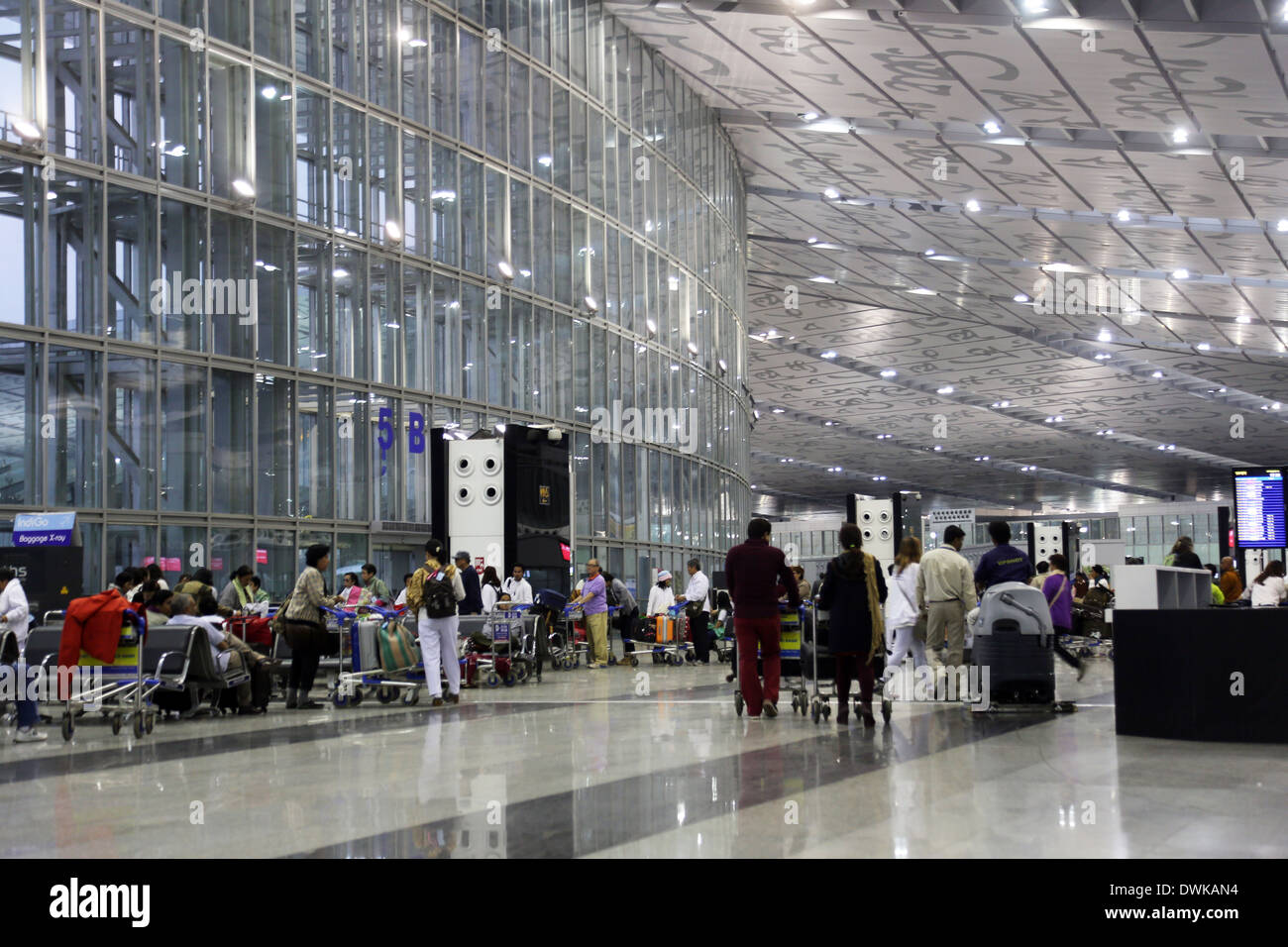 Das neue Terminal für internationale Abflüge von Kalkutta Flughafen am 17. Februar 2014 in Kolkata, Indien. Stockfoto