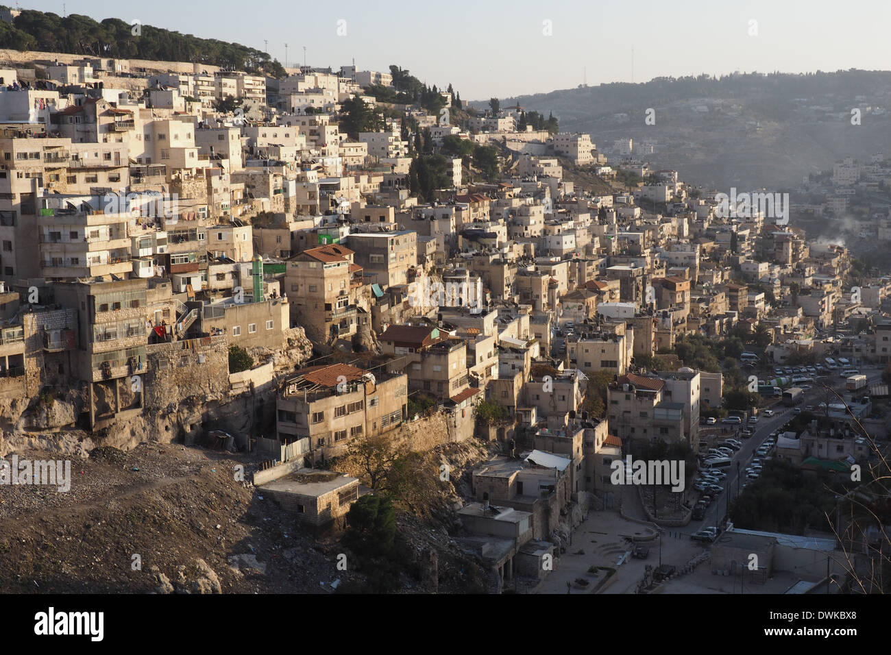 Ost-Jerusalem von Derech Ha Ofel St Jerusalem gesehen Stockfoto