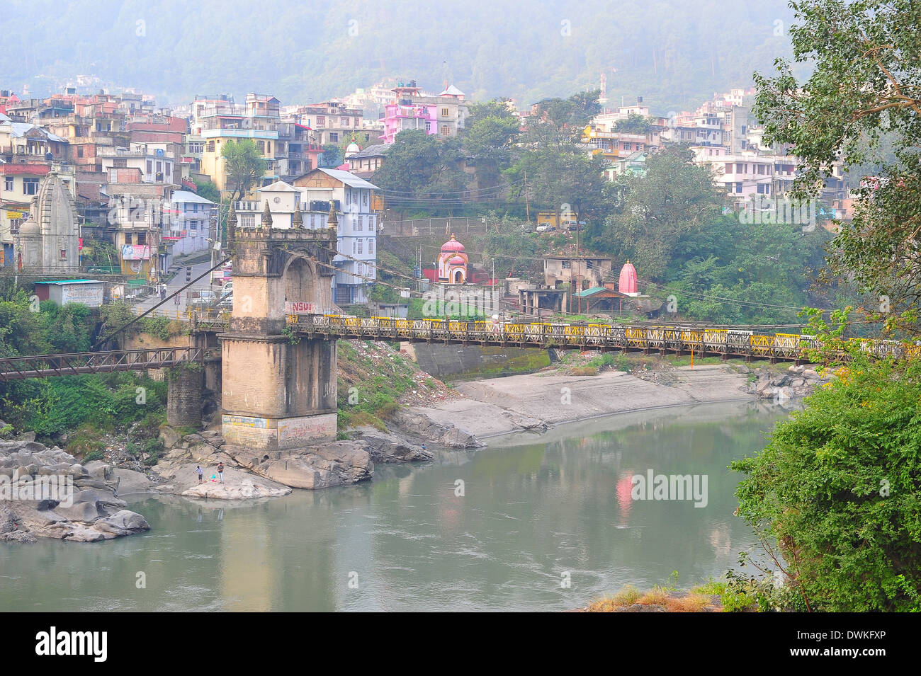 Victoria Brücke über Beas River, Mandi, Himachal Pradesh, Indien, Asien Stockfoto