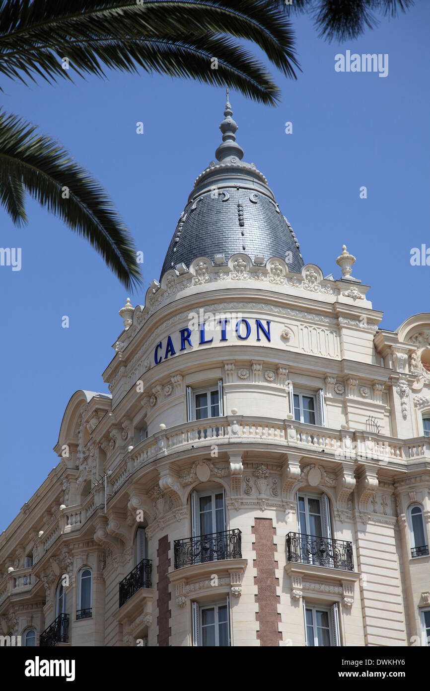 Carlton Hotel, InterContinental Carlton, La Croisette, Cannes, Côte d ' Azur, Provence, Côte d ' Azur, Frankreich, Europa Stockfoto