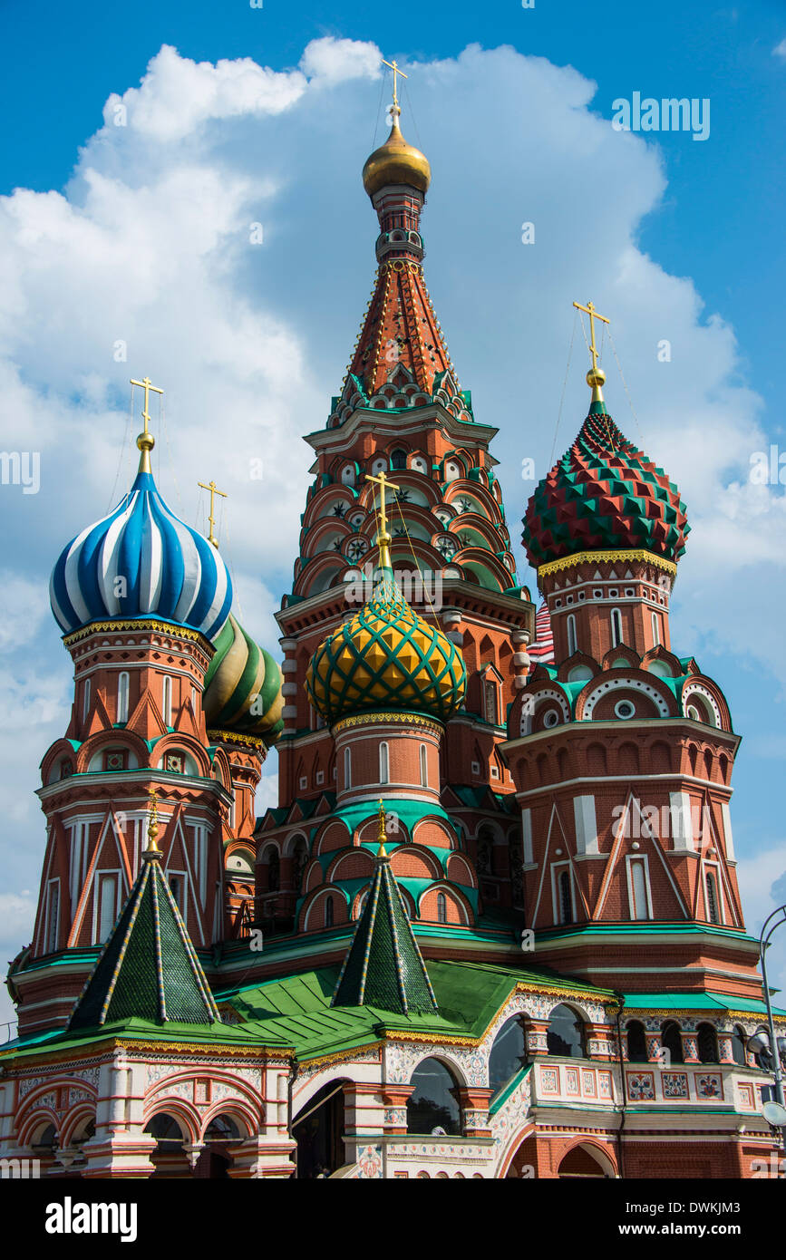 Basilius Kathedrale am Roten Platz, UNESCO-Weltkulturerbe, Moskau, Russland, Europa Stockfoto
