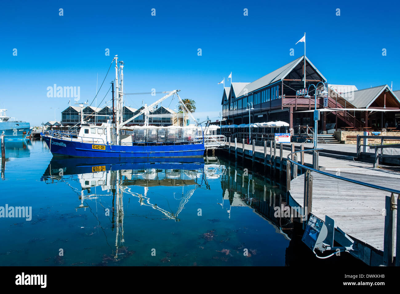 Angeln Bootshafen von Fremantle, Western Australia, Australien, Pazifik Stockfoto