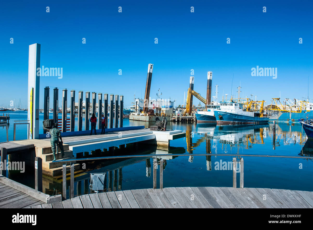 Angeln Bootshafen von Fremantle, Western Australia, Australien, Pazifik Stockfoto