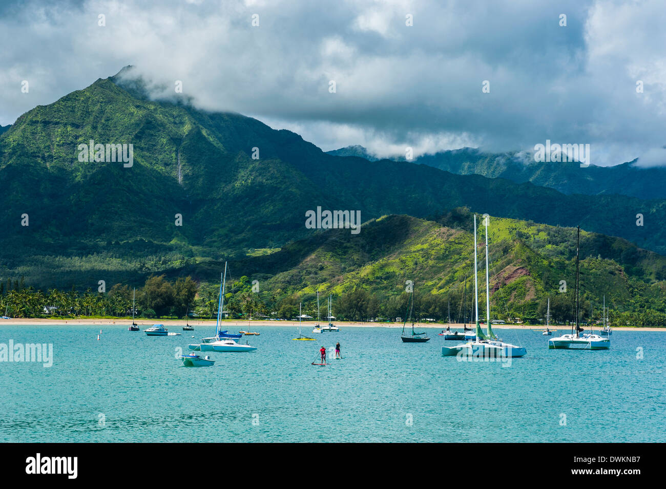 Bucht von Hanalai auf der Insel Kauai, Hawaii, Vereinigte Staaten von Amerika, Pazifik Stockfoto