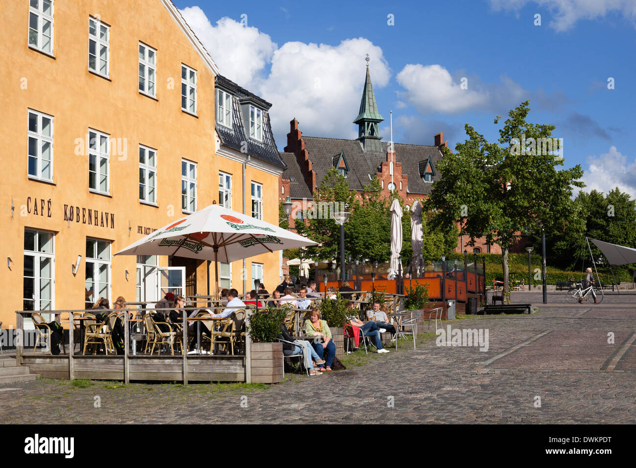 Cafe in Torvet Quadrat, Hillerod, Seeland, Dänemark, Europa Stockfoto