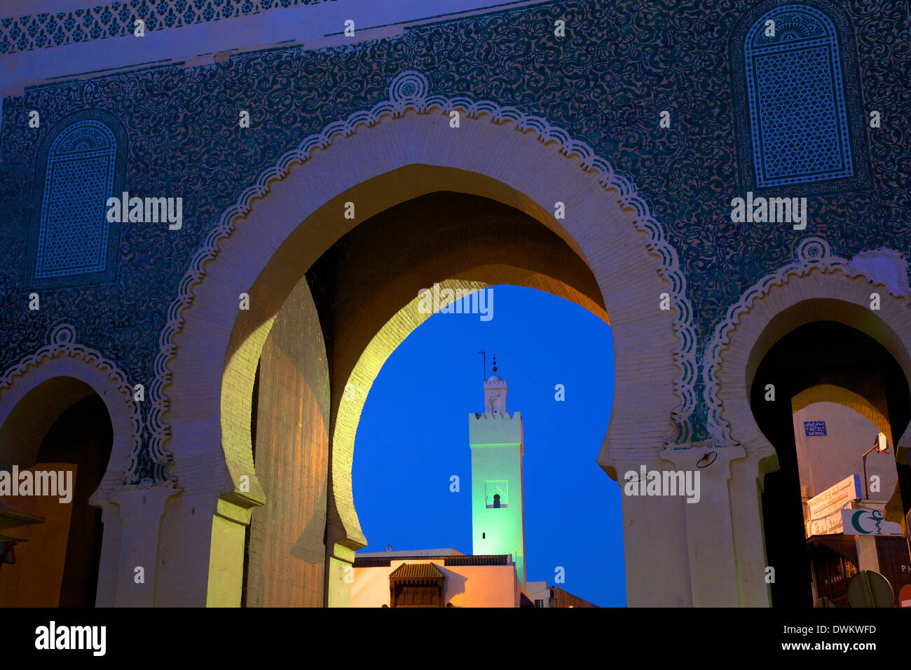 Bab Bou Jeloud, Fez, Marokko, Nordafrika, Afrika Stockfoto
