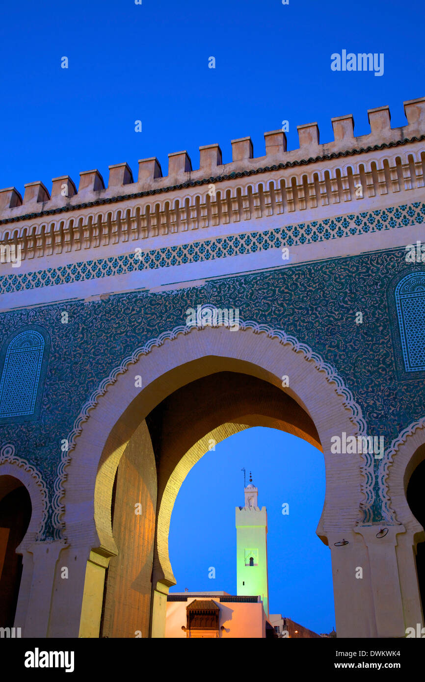 Bab Bou Jeloud, Fez, Marokko, Nordafrika, Afrika Stockfoto