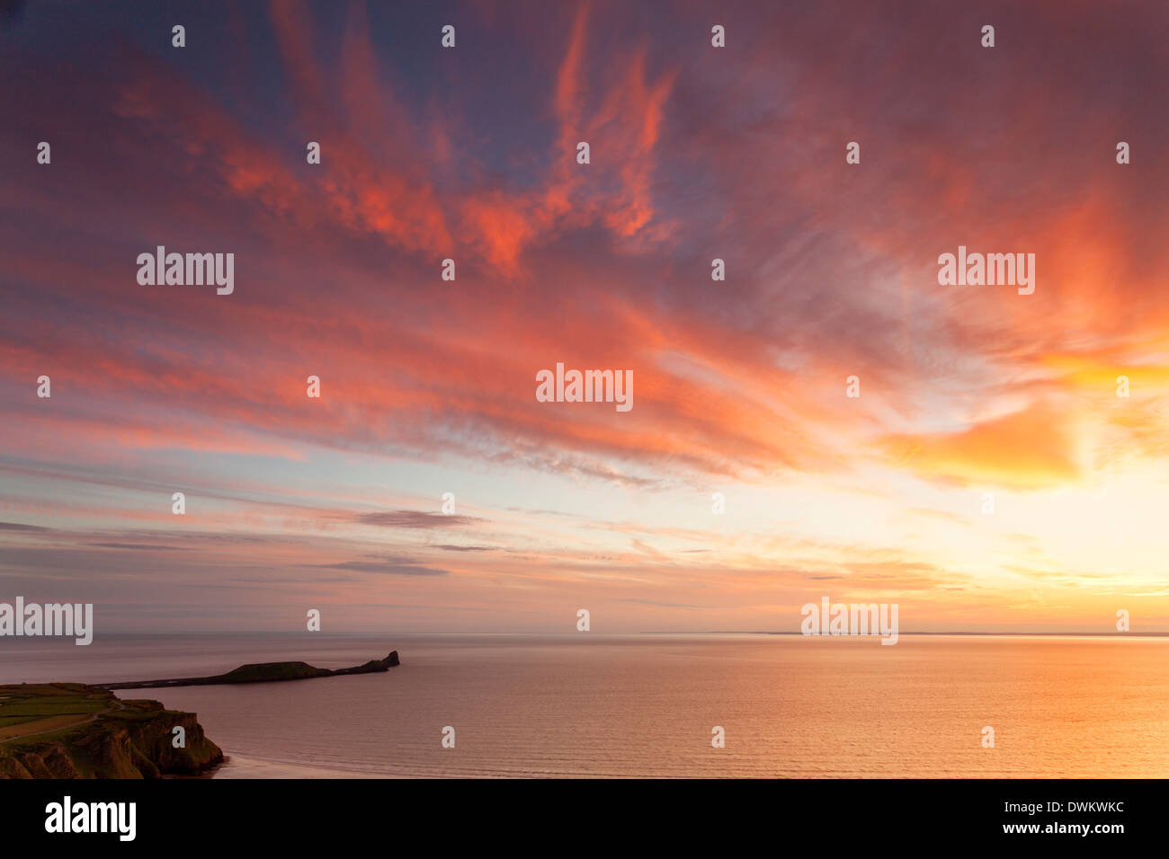 Rhossili Bucht, Worms Ende Gower Halbinsel, Wales, Vereinigtes Königreich, Europa Stockfoto