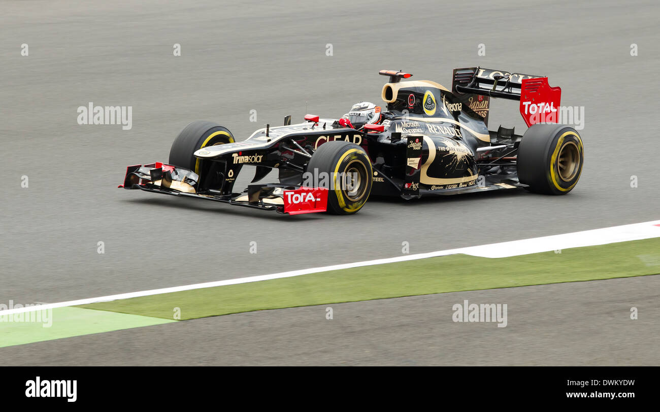 Kimi Räikkönen fährt einen Lotus Renault beim Formel 1 Grand Prix von Großbritannien 2012, Silverstone, Northamptonshire, England, Großbritannien. Stockfoto