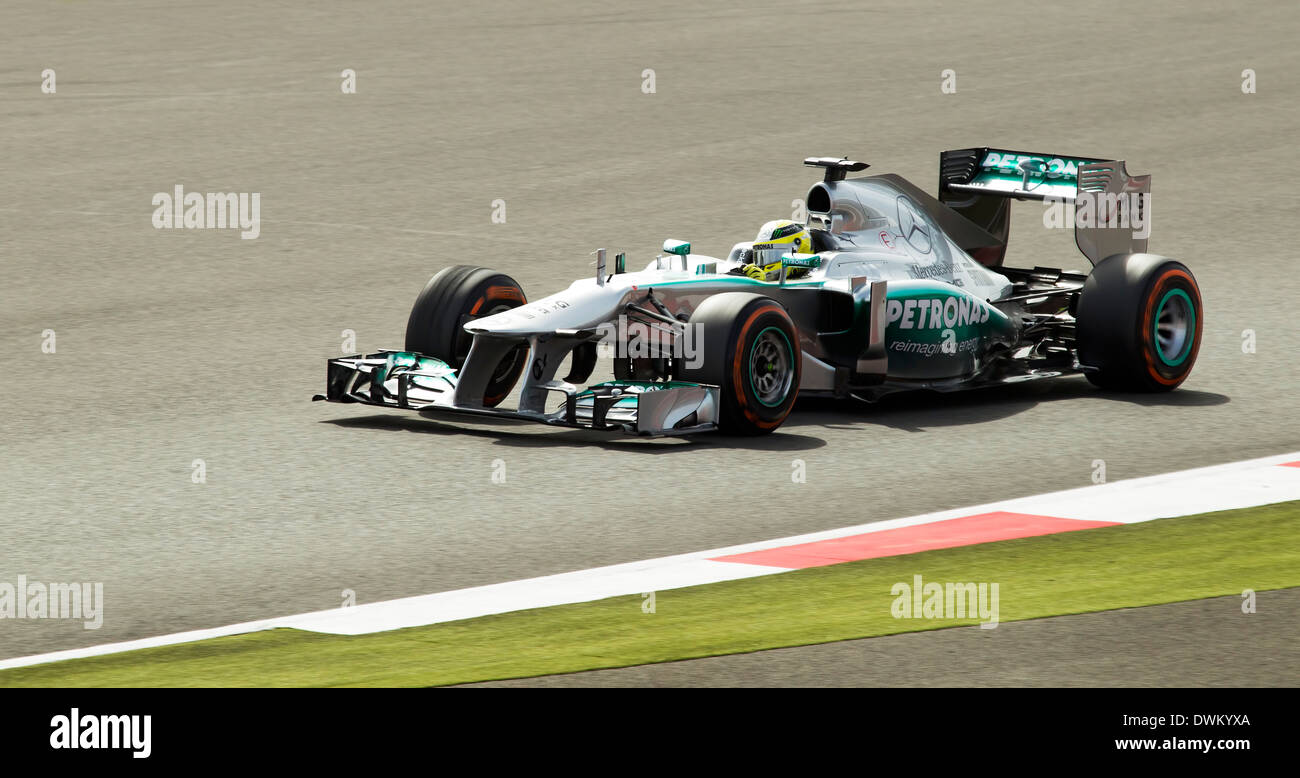 Nico Rosberg im Mercedes beim Formel 1 Grand Prix von Großbritannien 2013, Silverstone, Northamptonshire, England, Großbritannien. Stockfoto