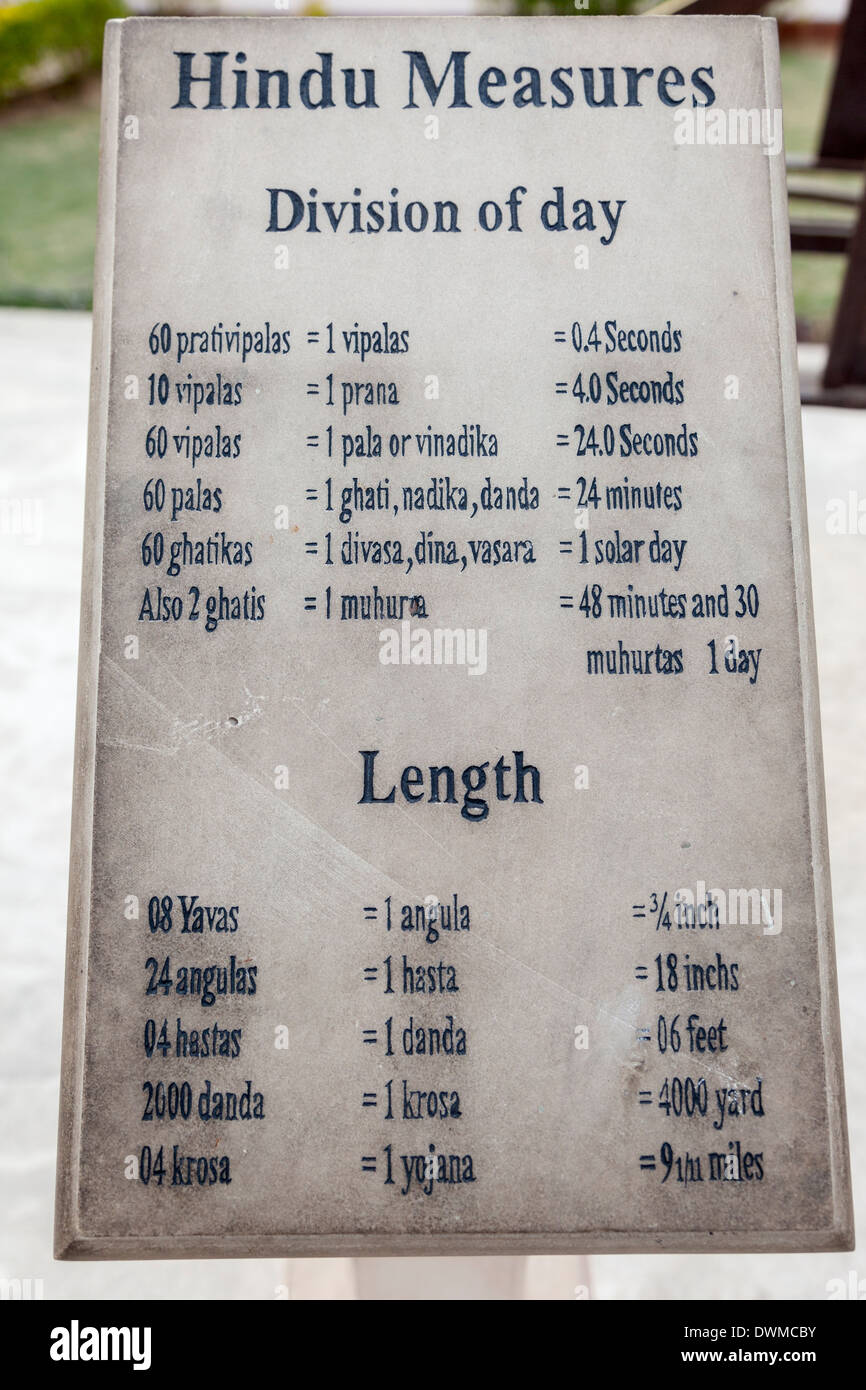 Jaipur, Rajasthan, Indien. Jantar Mantar, eine aus dem 18. Jahrhundert-Website für astronomische Beobachtungen, heute ein UNESCO-Welterbe. Stockfoto