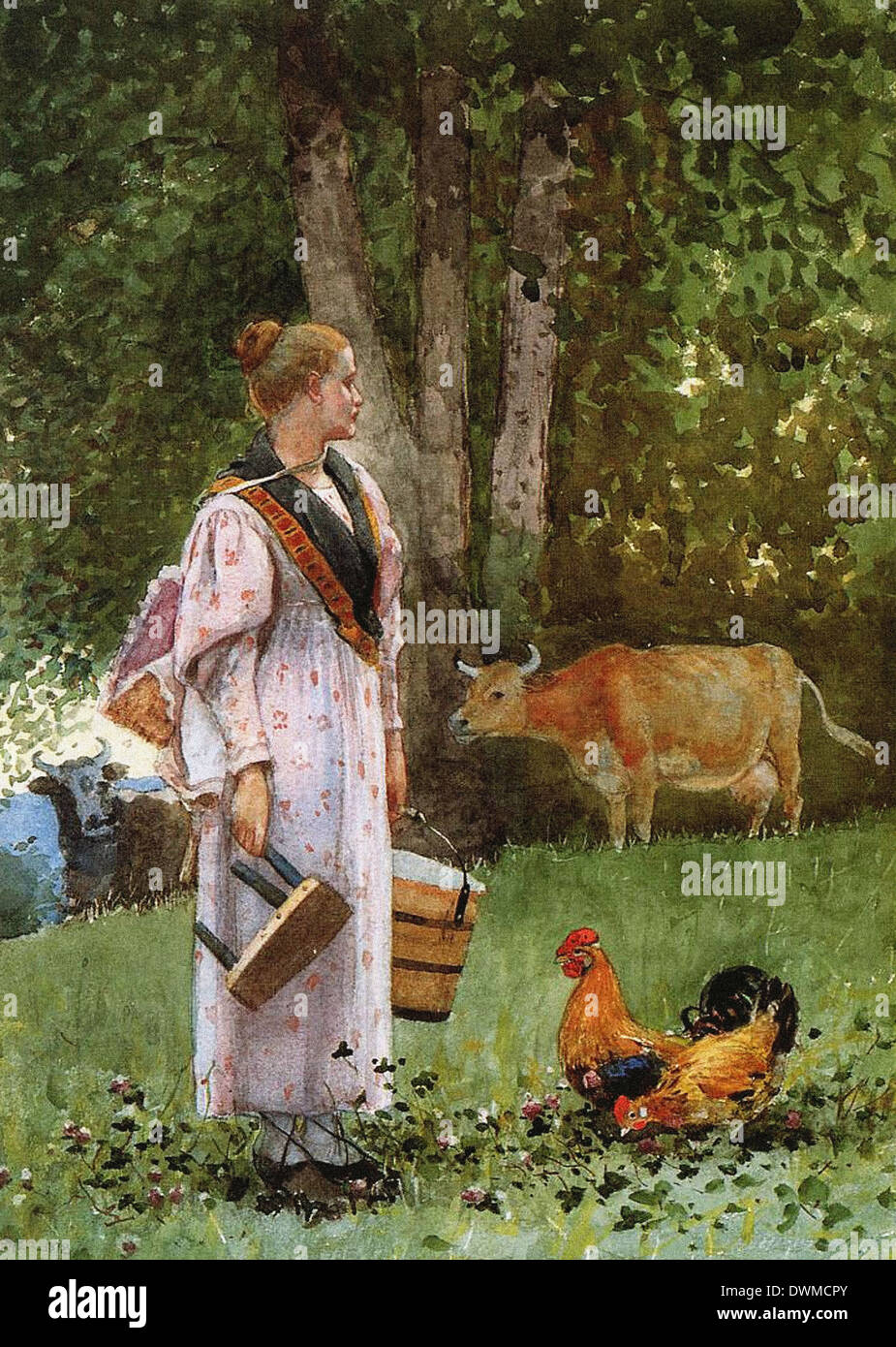 Winslow Homer - Milk Maid Stockfoto