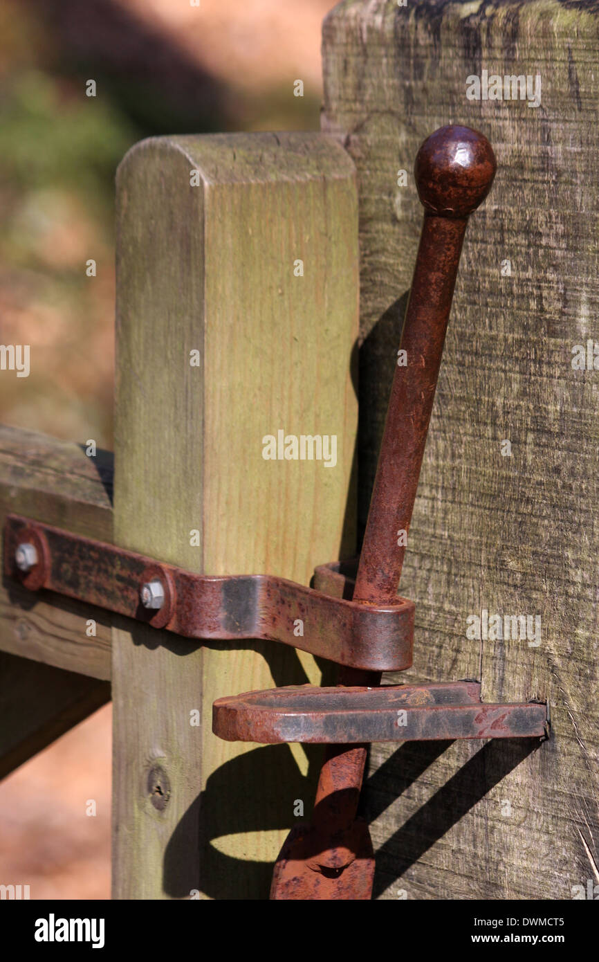 Riegel auf fünf Bar Tor Stockfoto