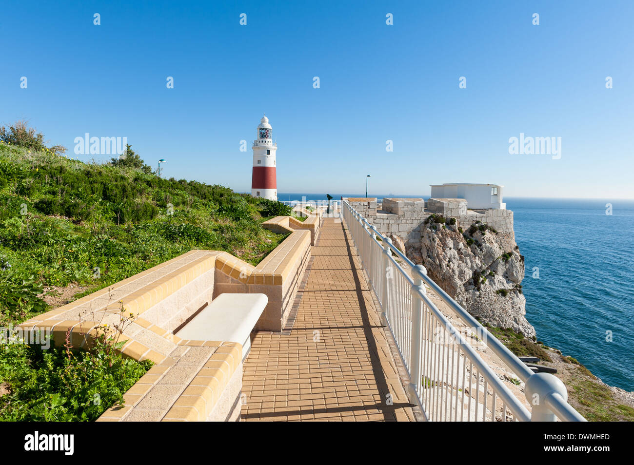 Park und dem Leuchtturm in Gibraltar Stockfoto