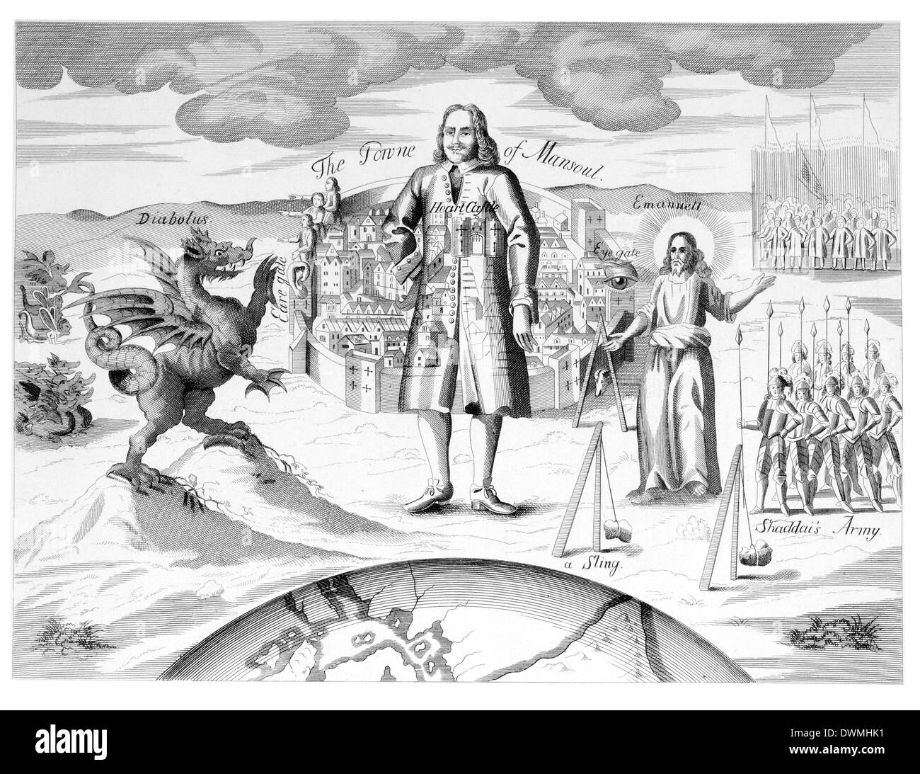 Frontispiz, die erste Ausgabe des Heiligen Krieg 1682 Stockfoto