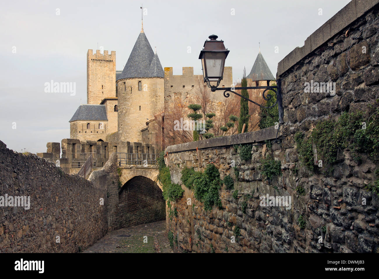 Die alte befestigte Stadt Carcassone, UNESCO-Weltkulturerbe, Languedoc-Roussillon, Frankreich, Europa Stockfoto