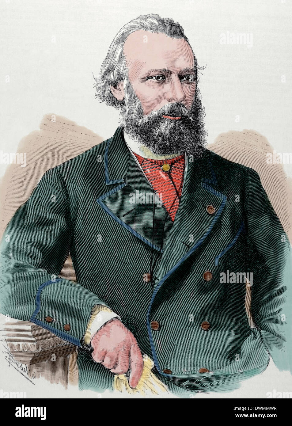 Édouard René Lefebvre de Laboulaye (1811-1883. Französischer Jurist, Dichter, Autor und Aktivist der Anti-Sklaverei. Gravur. Farbige. Stockfoto