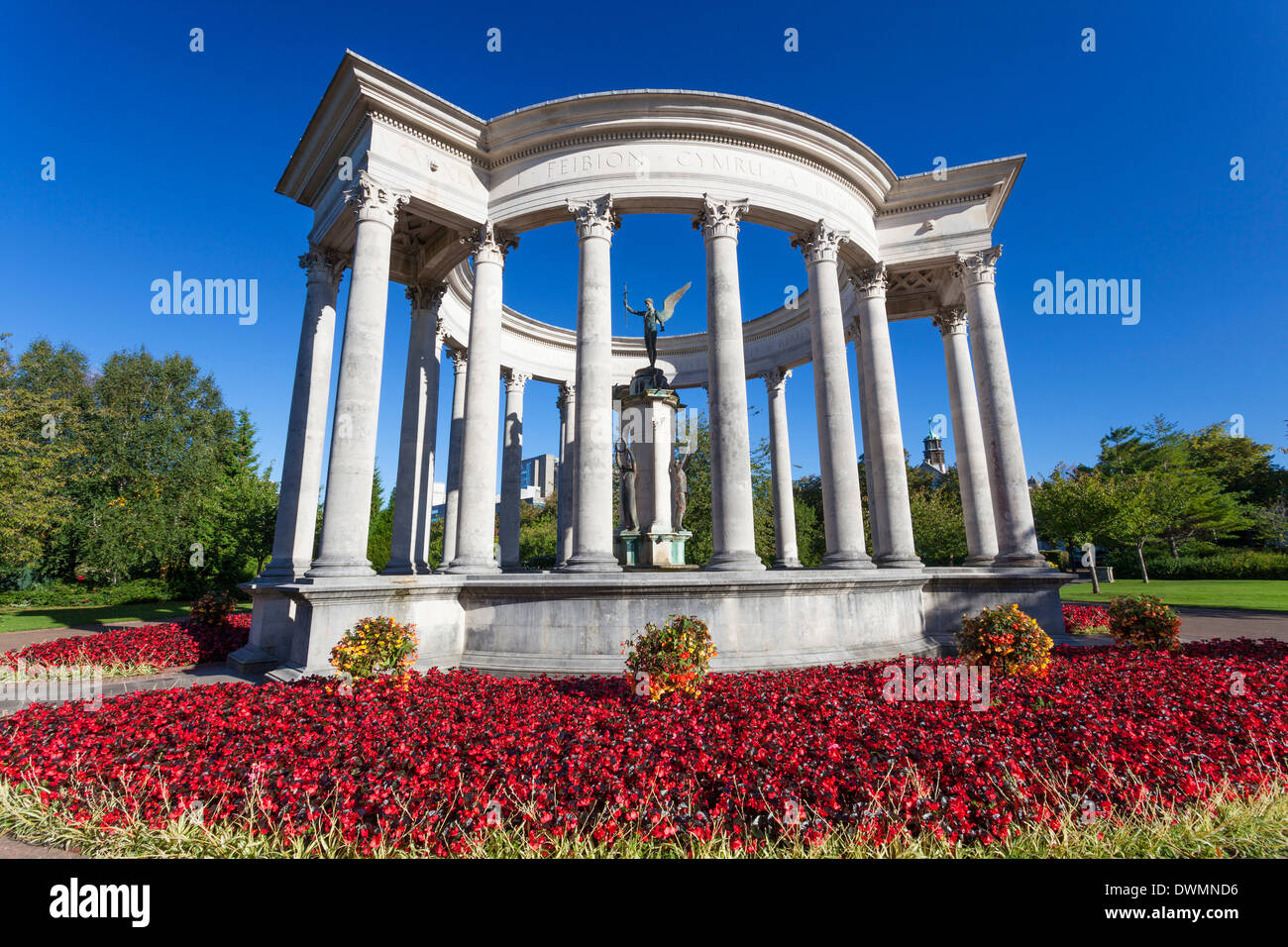 Welsh National War Memorial Statue, Alexandra Gardens, Cathays Park, Cardiff, Wales, Vereinigtes Königreich, Europa Stockfoto