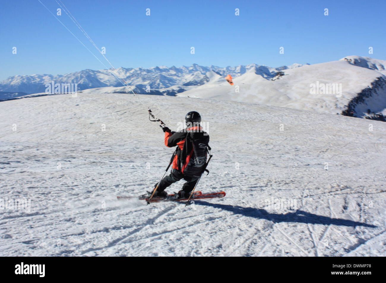 Kite am Rittner Horn, Dolomiten Skifahren Stockfoto