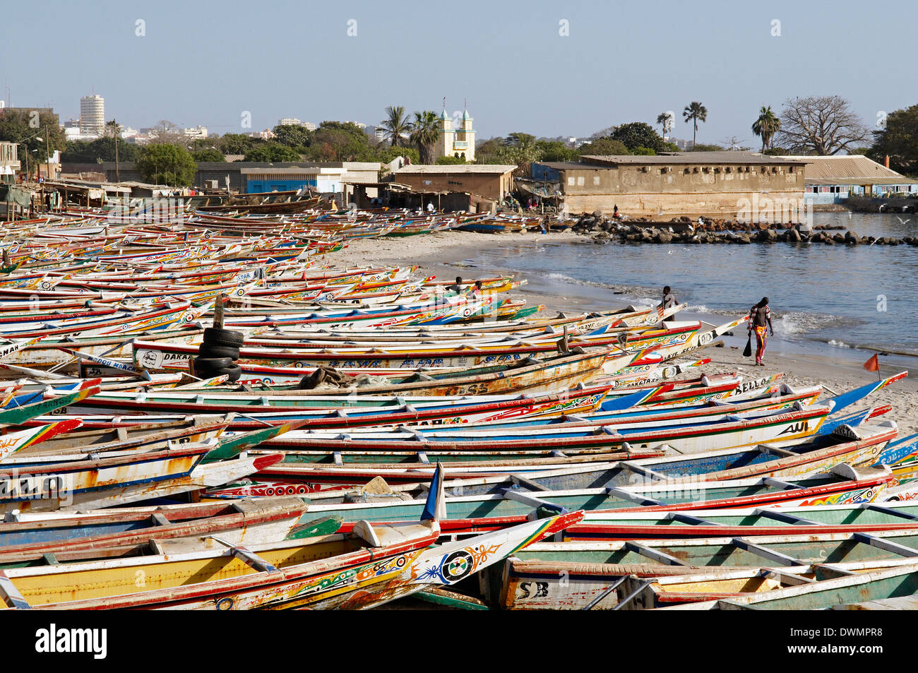 Ganze Strand, Dakar Bereich, Senegal, Westafrika, Afrika Stockfoto